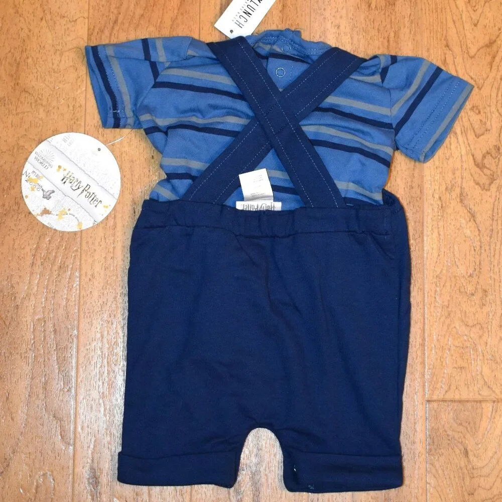 NWT Box Lunch Harry Potter‎ Ravenclaw 2 Piece Overall Outfit Sz 3 Months